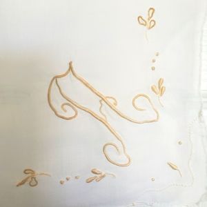 Antique Hanky with Cream Letter "A" Monogram